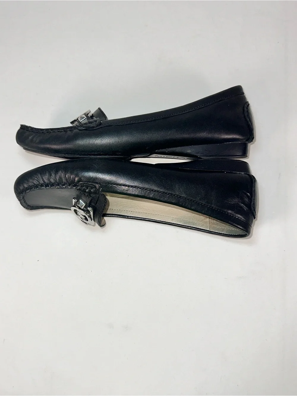 Michael Kors Black Leather Charm Moccasin Flats Size 7.5 Classic Loafer